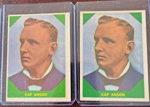 1960 Fleer Cap Anson #44 Card Lot of 2