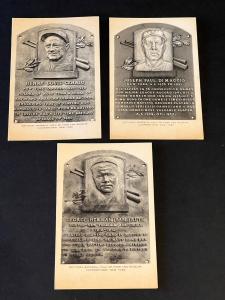 1953-55 Artvue HOF Postcards: Ruth, Gehrig, DiMaggio