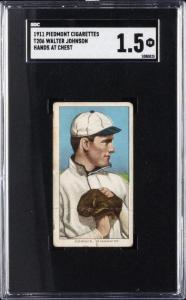 1911 Piedmont Walter Johnson T206 Sports Card