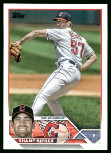 2023 Topps Shane Bieber Baseball Card #118