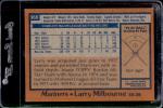 1978 Topps Larry Milbourne Seattle Mariners Card