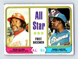 1974 Topps Baseball Hank Aaron & Dick Allen Card