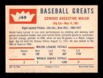 1960 Fleer Ed Walsh #49 Baseball Card