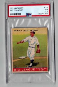 1933 Goudey #22 Pie Traynor Baseball Card