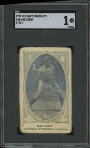 1922 Max Carey Neilson's Chocolate Sports Card