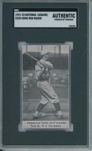 1921 E220 Frank Baker Caramel Card SGC Authentic