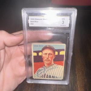 1935 Diamond Stars Sam Rice Trading Card