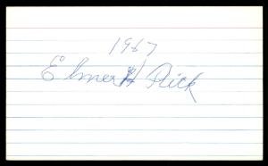 Elmer Flick Signed Baseball Index Card