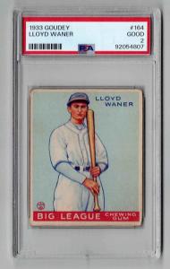 1933 Goudey Lloyd Waner Pittsburgh Pirates Card