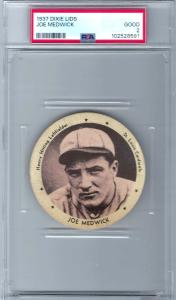 1937 Dixie Lids Joe Medwick PSA 2 Card