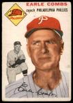 1954 Topps Earle Combs Philadelphia Phillies Card