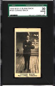 1916 Connie Mack Sporting News M101-5 Card