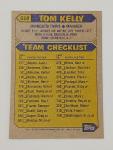 Tom Kelly 1987 Topps Minnesota Twins Card #618