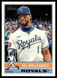 2025 Topps Heritage MJ Melendez Kansas City Royals Card