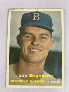 1957 Topps Don Drysdale #18 Rookie Card