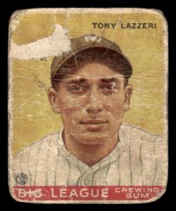 1933 Goudey Tony Lazzeri Baseball Card #31