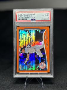 2014 Topps Chrome Brett Gardner Orange Refractor PSA 10