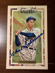Charlie Gehringer Signed 3x5 Perez Steele Postcard