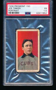 1909 T206 Joe Tinker Portrait PSA 1.5 Card