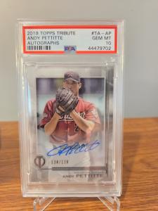 Andy Pettitte 2019 Topps Tribute Auto PSA 10