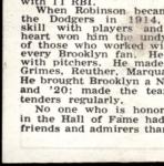 1950 Wilbert Robinson Brooklyn Dodgers Sports Card