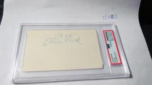 Elmer Flick Signed Index Card PSA Certified