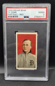 1909-11 T206 Ty Cobb PSA 2 Polar Bear Card
