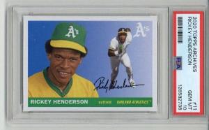 2020 Topps Archives Rickey Henderson PSA 10 Card