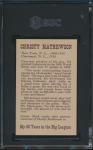 1951 Connie Mack Christy Mathewson Sports Card SGC 7