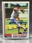 1982 Topps Ron Guidry Signed Yankees Card