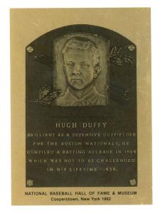 Hugh Duffy 1981-89 Baseball Hall of Fame Plaque
