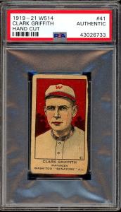 1919 W514 Baseball Clark Griffith Hand Cut Card