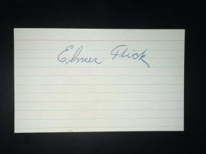 Elmer Flick Signed 3x5 Card - HOF
