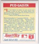 1989 Sportflics Pud Galvin Hologram Baseball Card