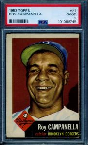 1953 Topps #27 Roy Campanella Brooklyn Dodgers Card