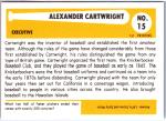 1980-87 SSPC HOF Card #15 Alexander Cartwright