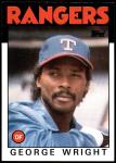 George Wright 1986 Topps Texas Rangers Baseball Card