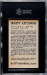 1951 Connie Mack Christy Mathewson SGC 4 Card