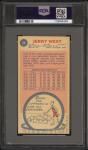Jerry West 1969 Topps Basketball Card #90 PSA 3