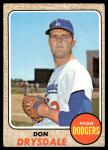 1968 Topps Don Drysdale Dodgers Baseball Card