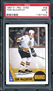 1987-88 O-Pee-Chee Tom McCarthy Card PSA 9