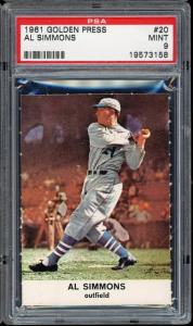 1961 Golden Press Al Simmons Baseball Card PSA 9
