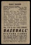 1952 Bowman Duke Snider Dodgers Baseball Card