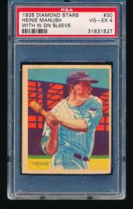 1935 Diamond Stars Heinie Manush PSA 4 Card