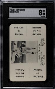 1936 Lloyd Waner Pittsburgh Pirates Game Card SGC 8