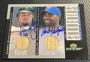 2001 Jason Giambi Carlos Delgado Dual Auto Card
