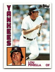 Lou Piniella 1984 Topps Yankees Card