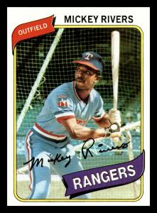 Mickey Rivers 1980 Topps #485 Texas Rangers Card