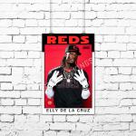 Elly De La Cruz Reds Baseball Card Poster 11x17