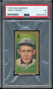 Johnny Evers T205 Gold Border PSA 3 Card